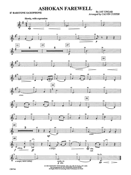 Ashokan Farewell (from The Civil War): E-flat Baritone Saxophone
