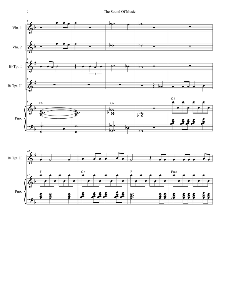 The Sound Of Music Trumpet Duet scores gallery preview page 2