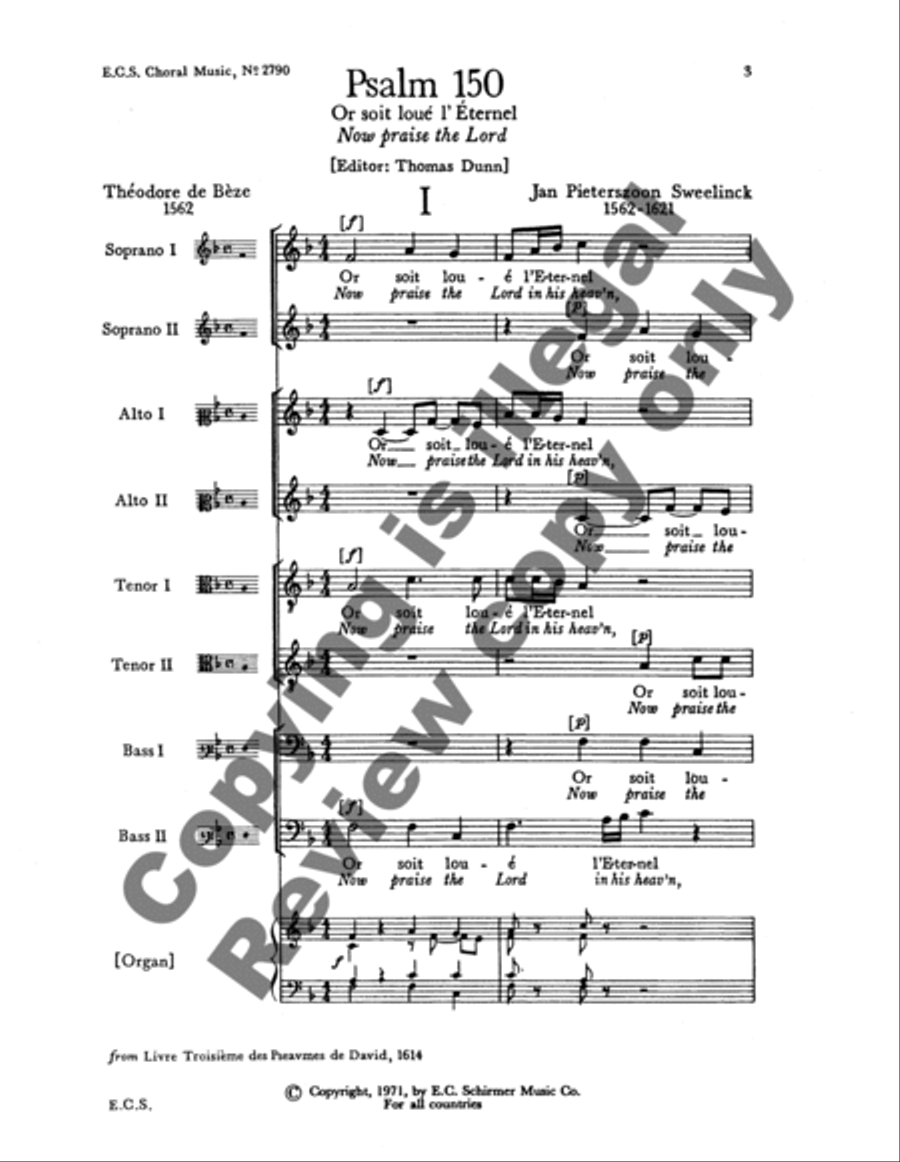 Psalm 150: Or soit loue l'Eternel (Now Praise the Lord) Divisi scores gallery preview page 8