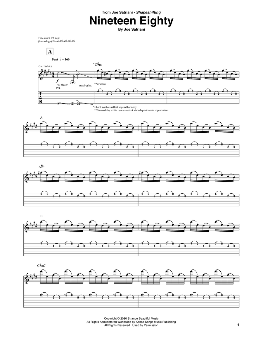 Nineteen Eighty Guitar Tablature scores gallery preview page 1