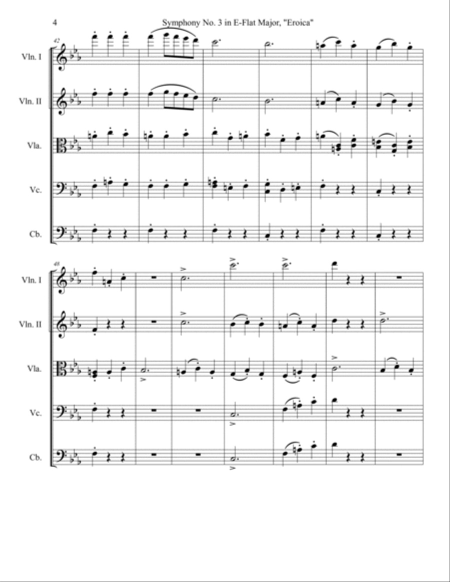 Scherzo from Eroica Symphony String Orchestra scores gallery preview page 6