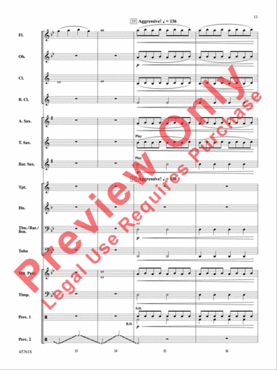 Battle of the Primes Concert Band scores gallery preview page 12