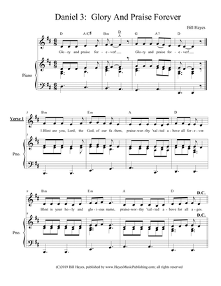 Daniel 3: Glory And Praise Forever - piano/vocal