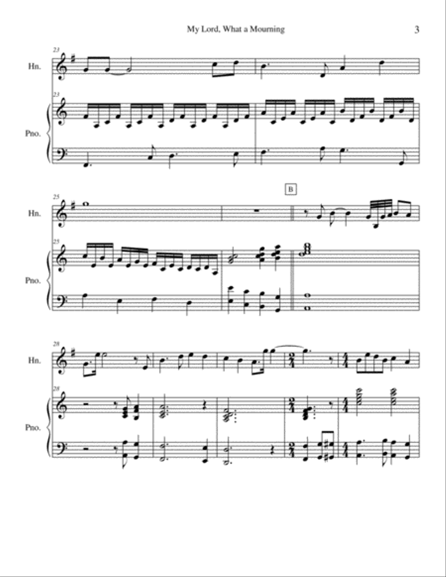 My Lord, What a Mourning Horn scores gallery preview page 3