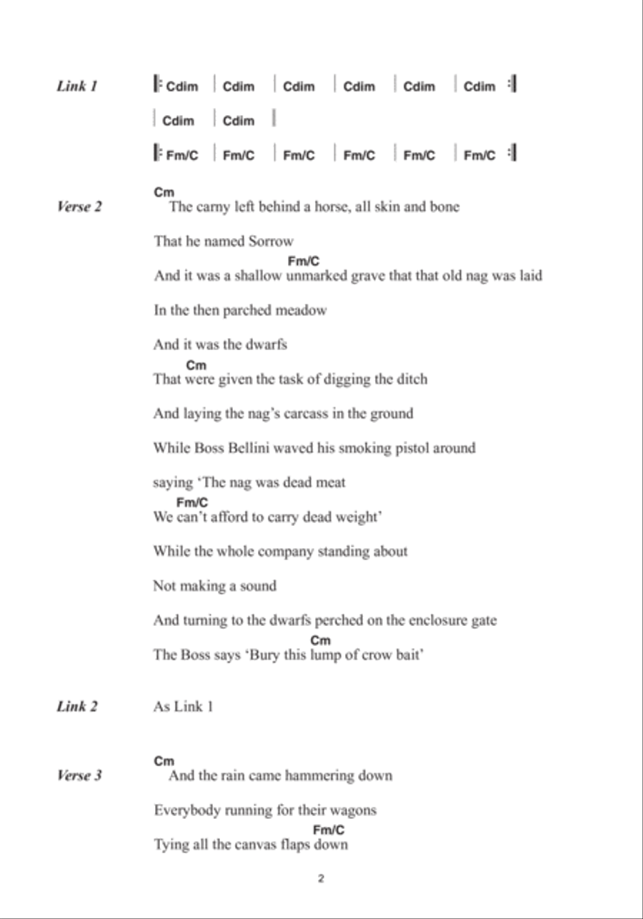 The Carny by Nick Cave Guitar - Digital Sheet Music page 2