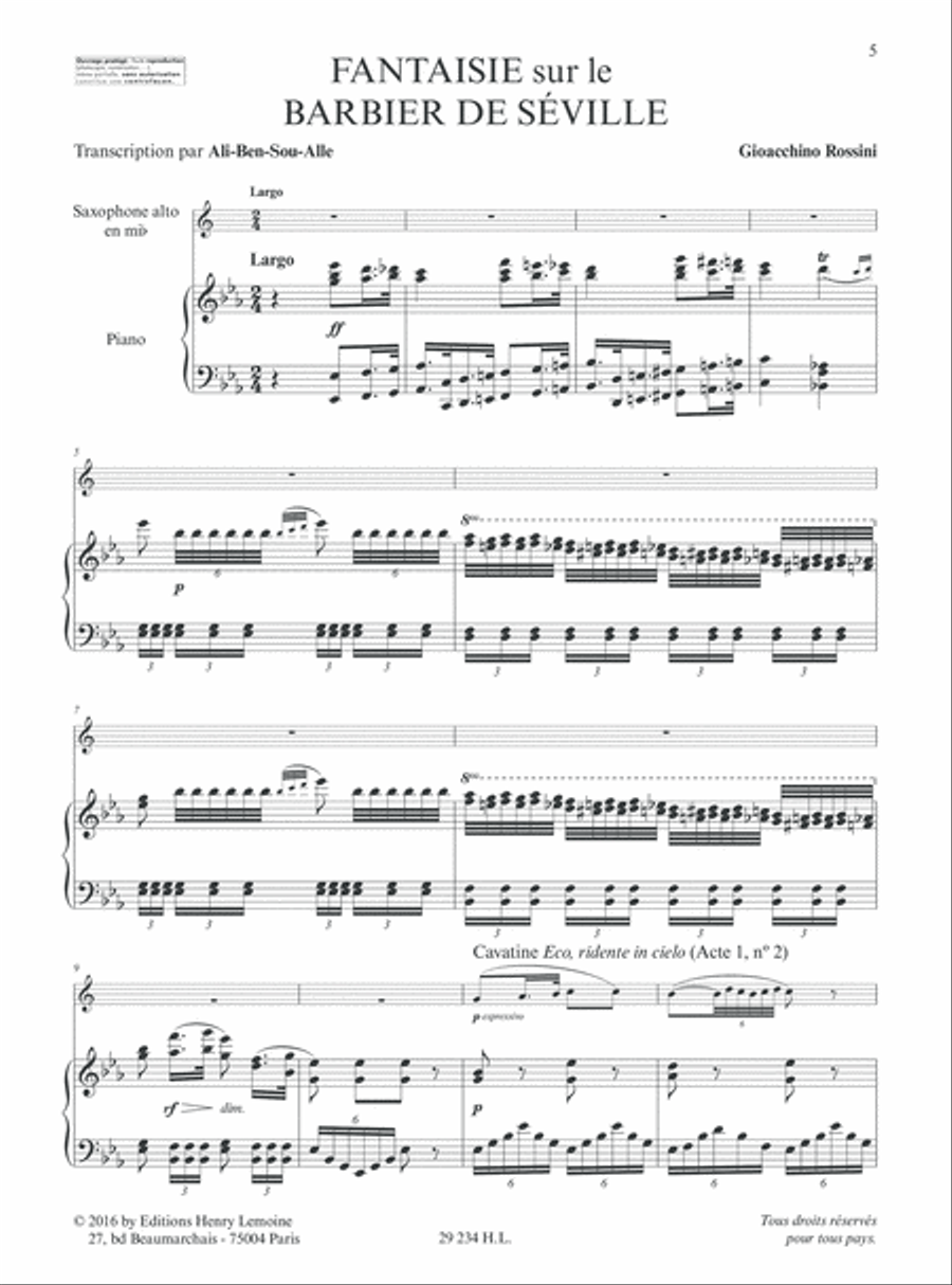 Paraphrases d'opera (3) Alto Saxophone scores gallery preview page 2
