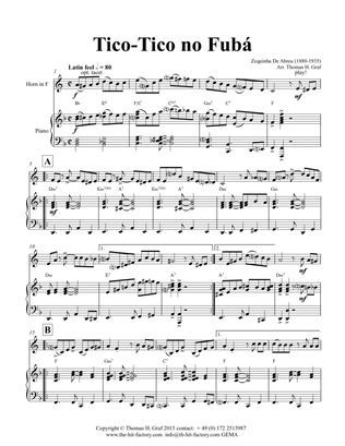 Tico-Tico no Fubá - Choro - Key: D-minor - Piano and Horn