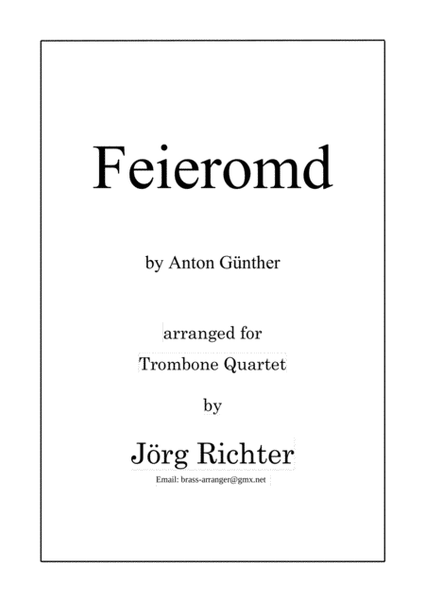 Feieromd (End of Work) - Traditional German Song for Trombone Quartet image number null