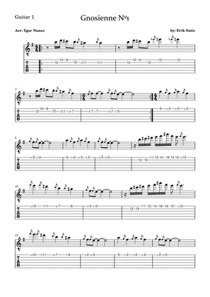 Gnosienne n1 TAB for Guitar Duet, - Erik Satie