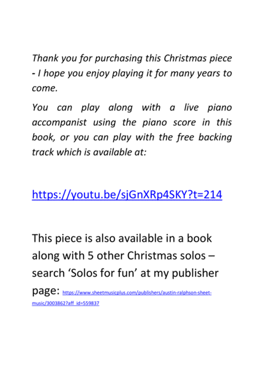 Joy To The World for violin solo - with FREE BACKING TRACK and piano accompaniment to play along image number null