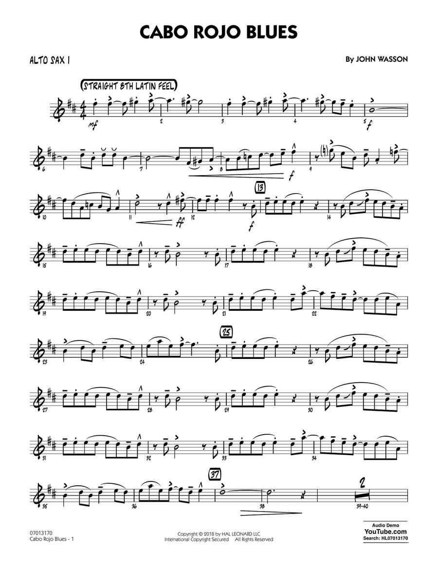 Cabo Rojo Blues - Alto Sax 1