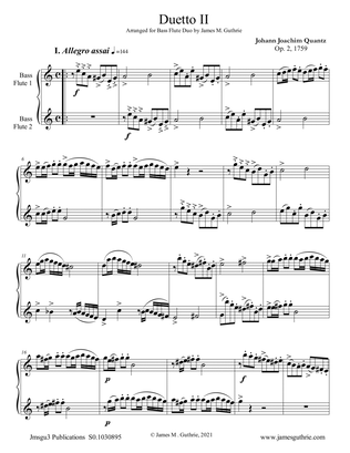 Quantz: Duetto Op. 2 No. 2 for Bass Flute Duo
