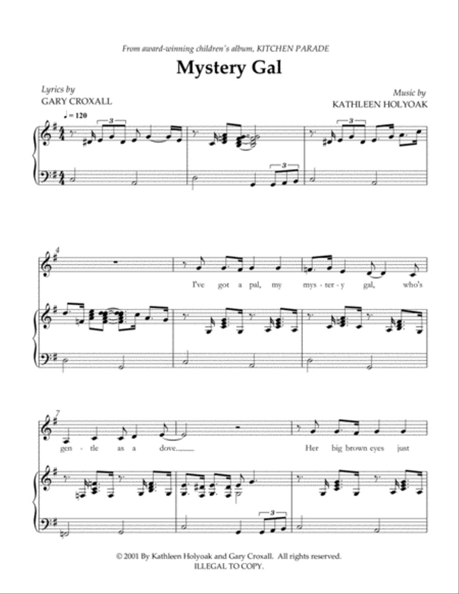 Mystery Gal - Child Novelty Solo K -5, Music by Kathleen Holyoak