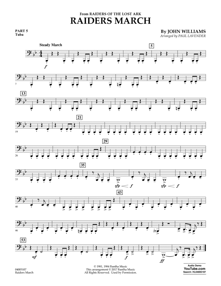 Raiders March - Pt.5 - Tuba Concert Band scores gallery preview page 1