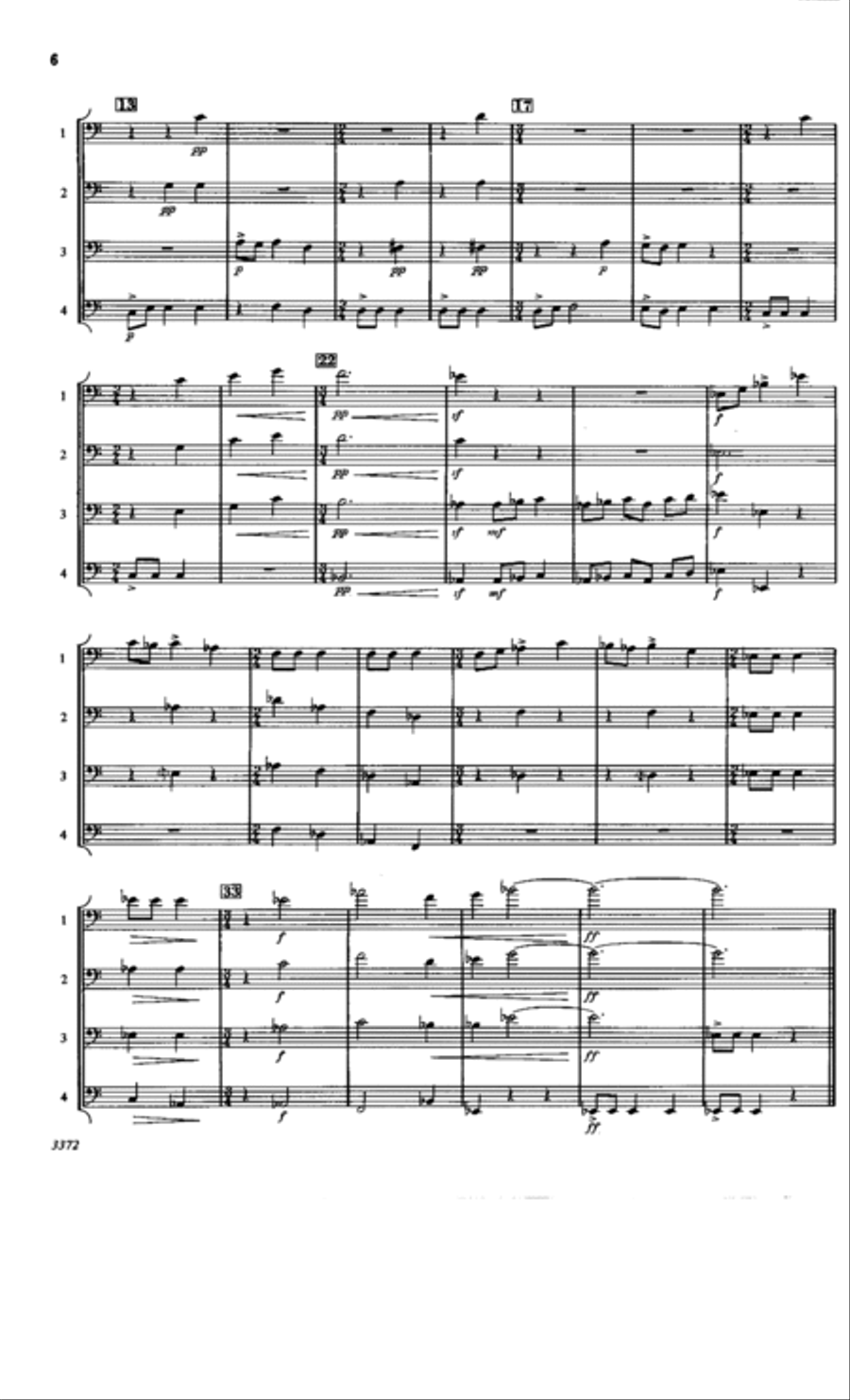 Bartok for Trombones Trombone Quartet scores gallery preview page 5