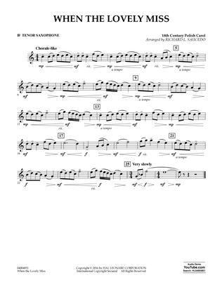 When the Lovely Miss (18th Century Polish Carol) - Bb Tenor Saxophone