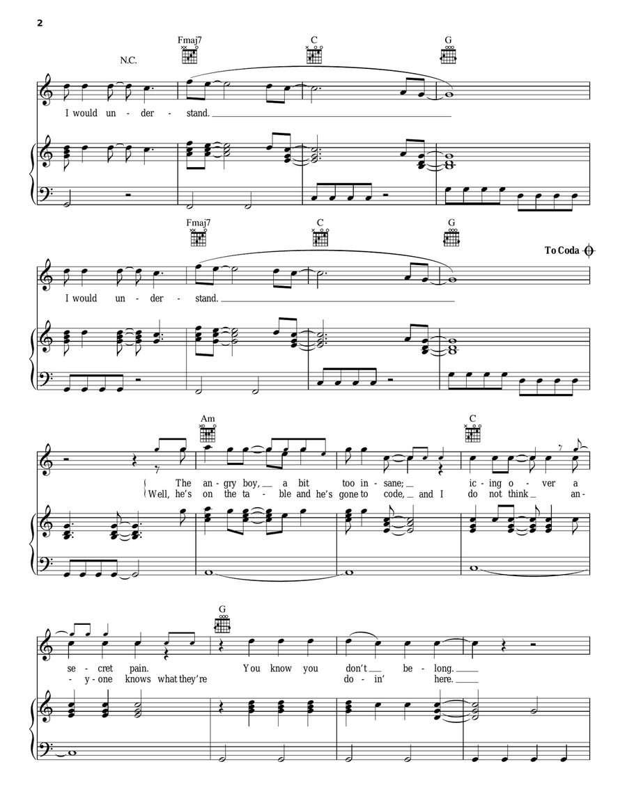 Jumper Piano, Vocal, Guitar scores gallery preview page 2