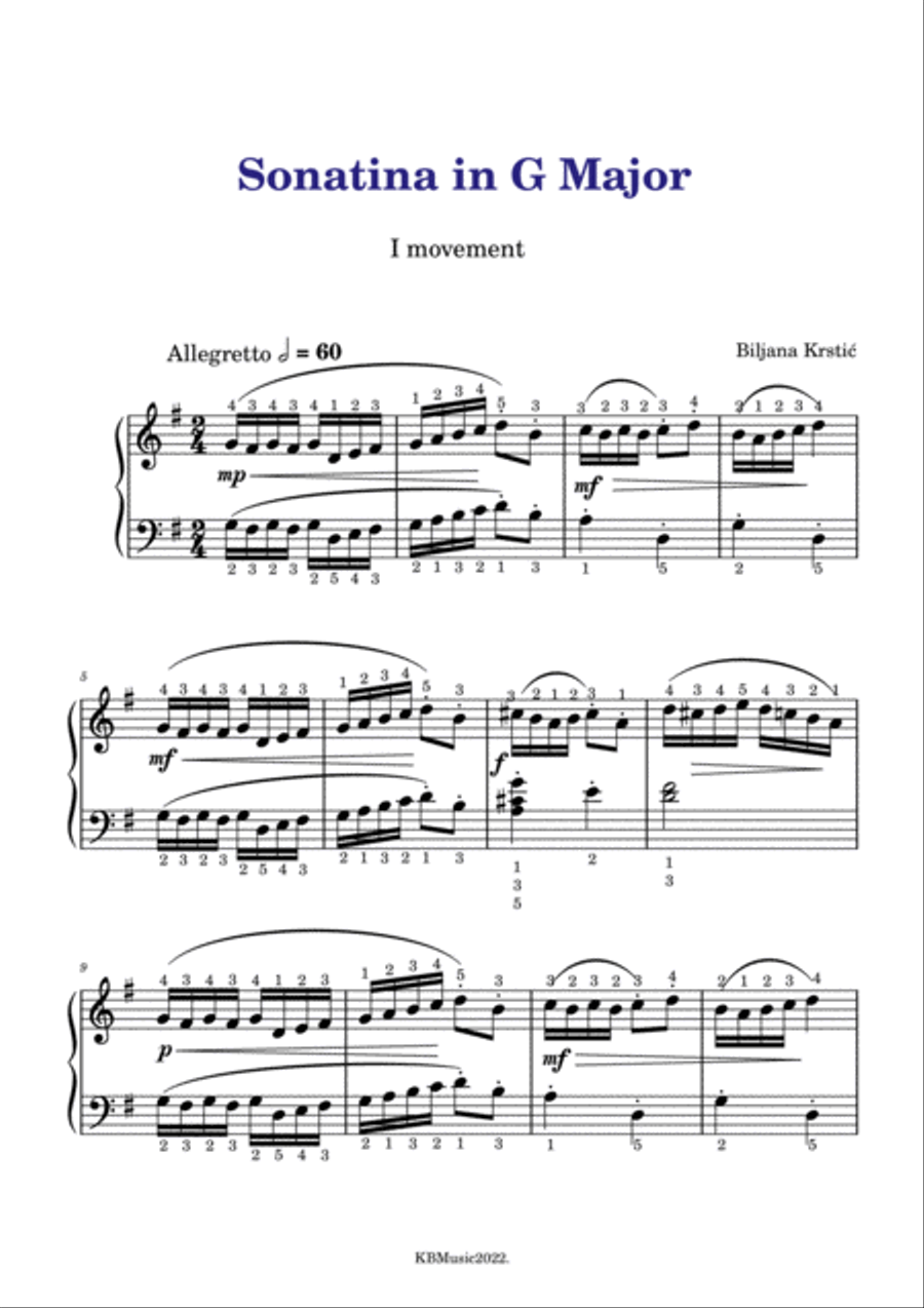 Sonatina in G Major Sonatina in G Major Part scores gallery preview page 3
