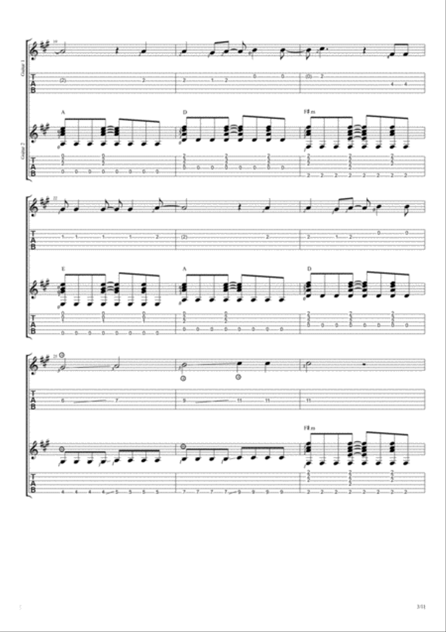 Life Is Beautiful Life Is Beautiful Guitar Tablature scores gallery preview page 3