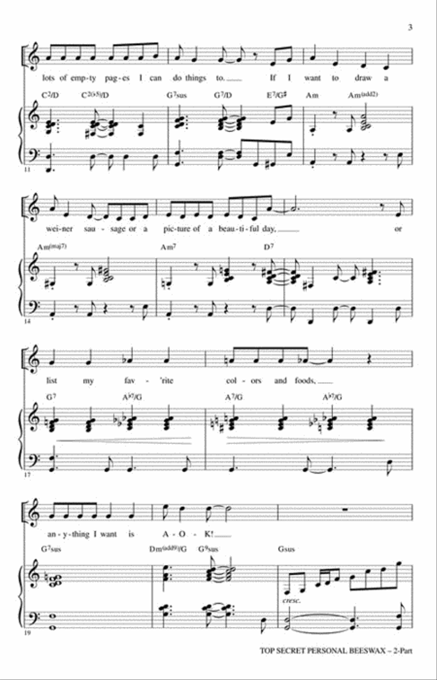 Top Secret Personal Beeswax (from Junie B. Jones) SSA scores gallery preview page 3