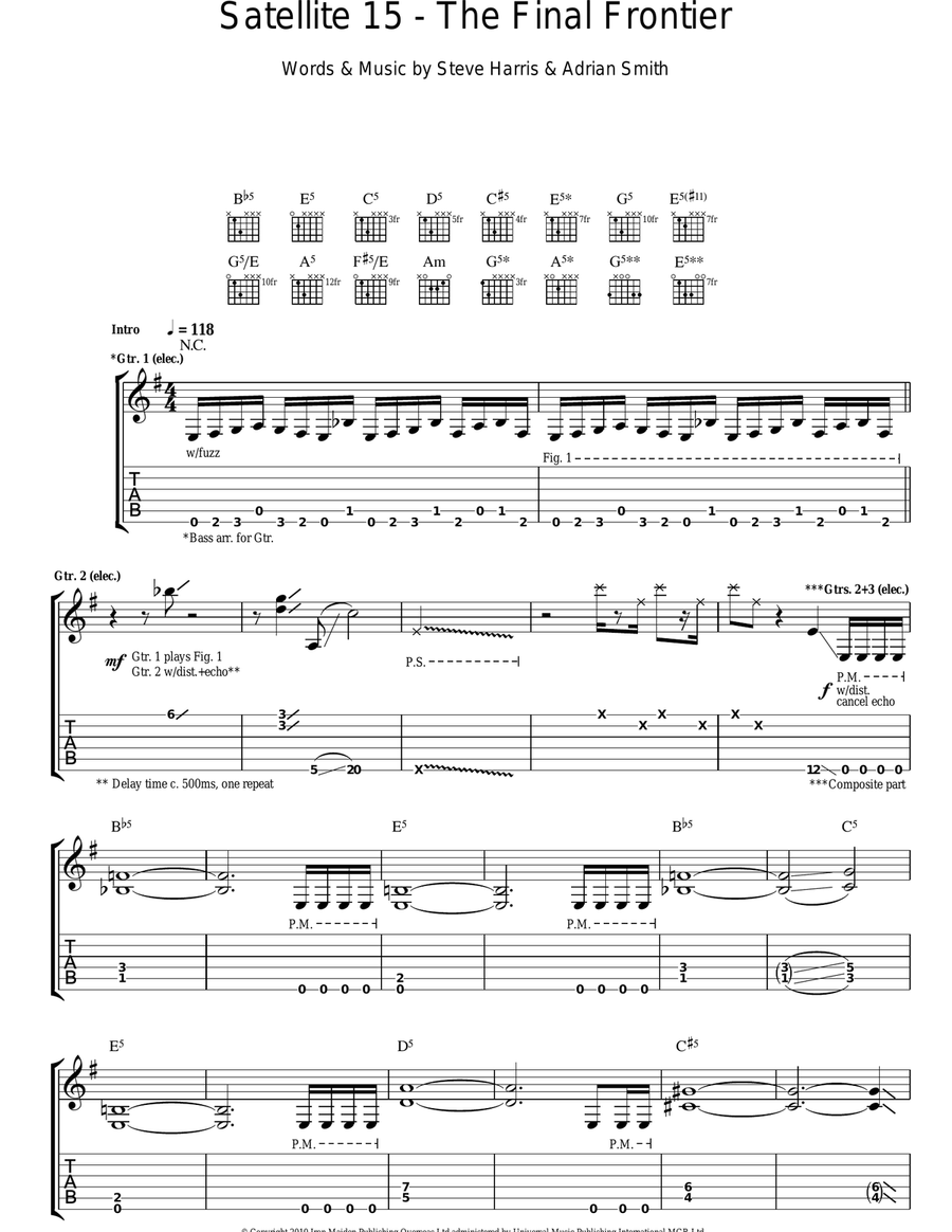 Satellite 15 - The Final Frontier Acoustic Guitar scores gallery preview page 1