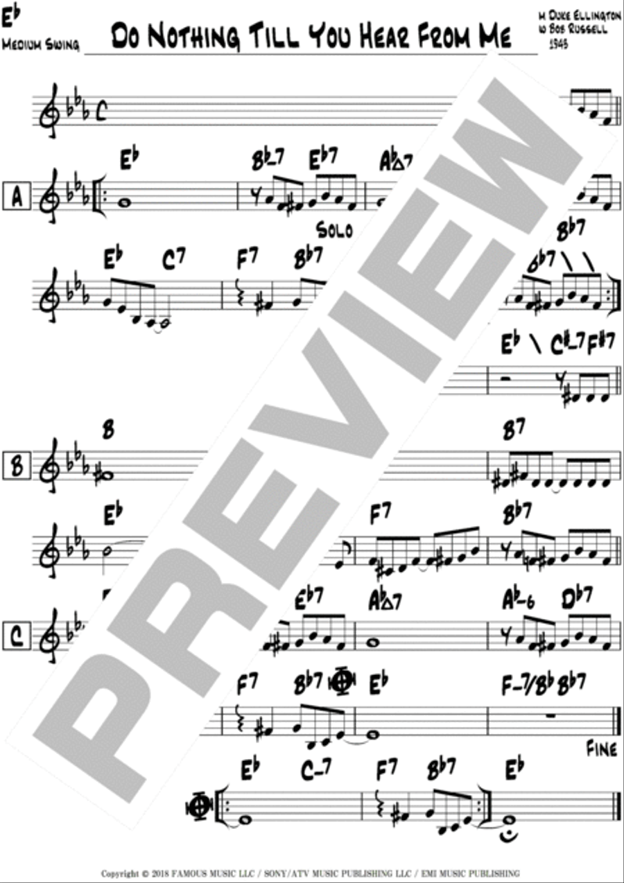 Do Nothing Till You Hear From Me (U.s. E.r.t.) Piano scores gallery preview page 3