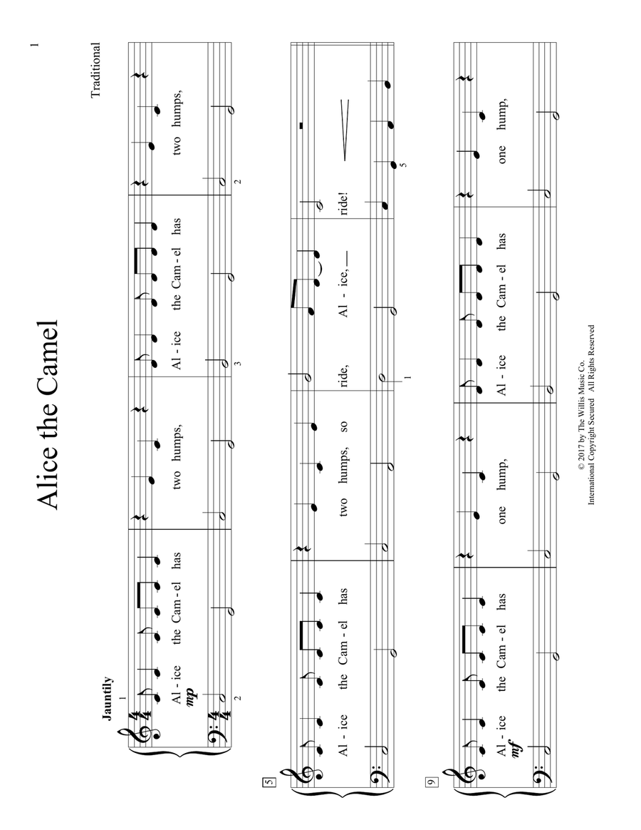 Alice The Camel (arr. Christopher Hussey) Piano Method scores gallery preview page 1