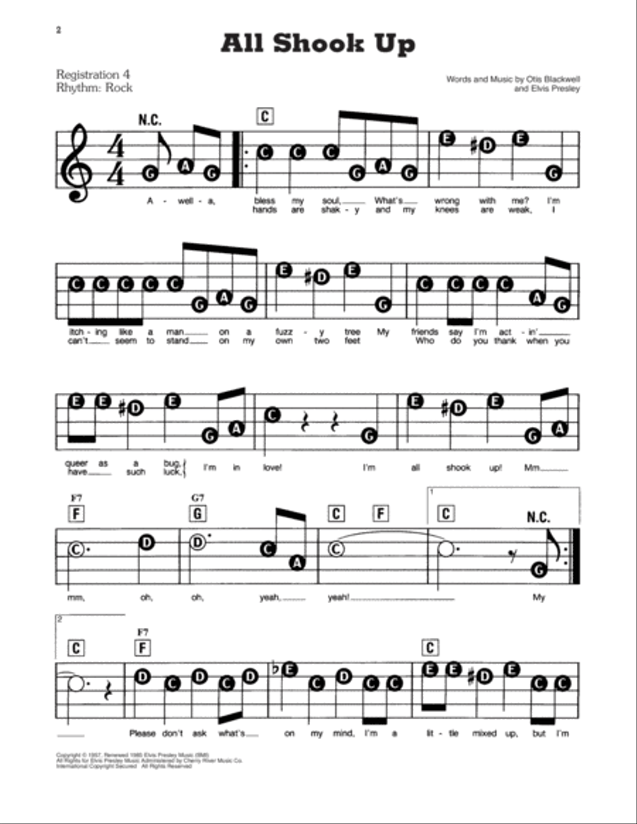 All Shook Up Electronic Keyboard scores gallery preview page 1