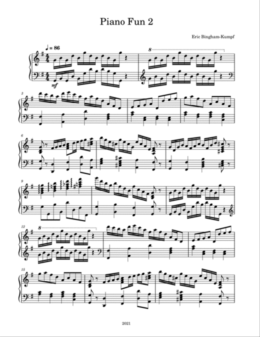Piano Fun 2 Piano Fun 2 Piano Solo scores gallery preview page 1