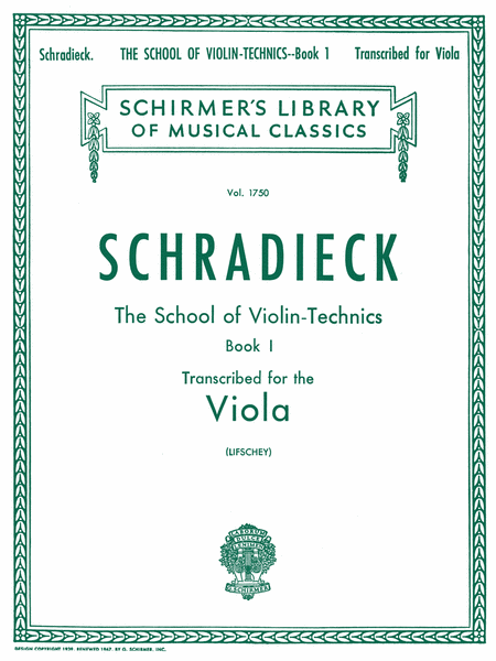 School of Violin Technics, Op. 1 - Book 1 (Viola)