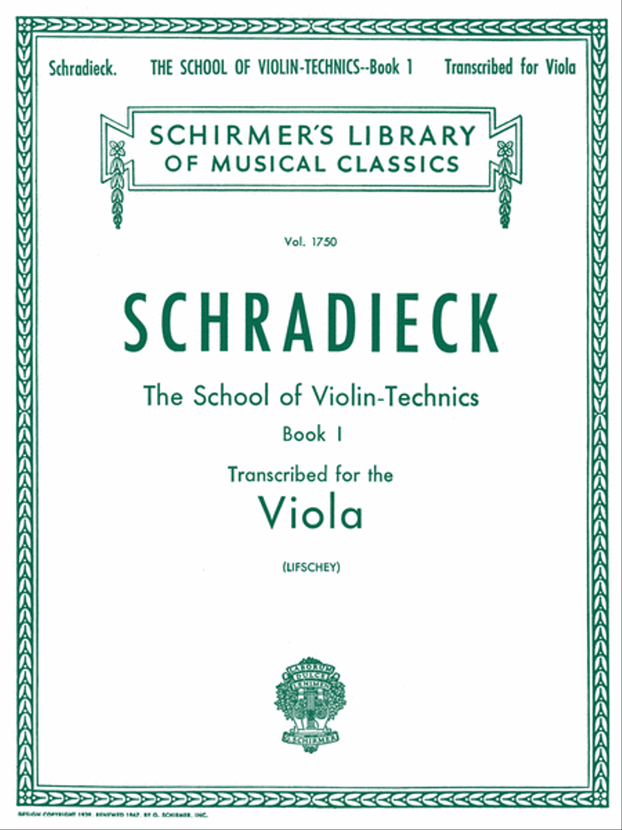 School of Violin Technics, Op. 1 – Book 1 Viola scores gallery preview page 1