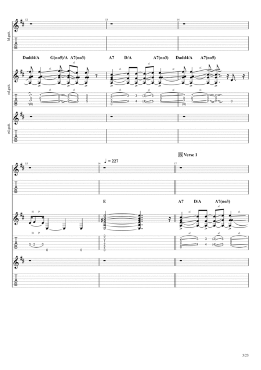 Beneath, Between, Behind Electric Guitar scores gallery preview page 3