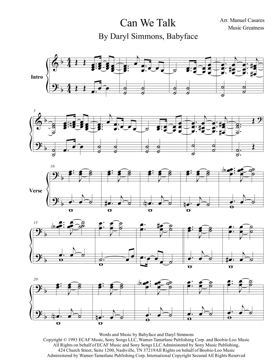 Can We Talk Can We Talk Piano Solo scores gallery preview page 1