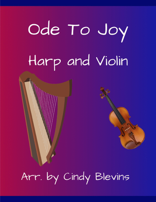 Book cover for Ode to Joy, for Harp and Violin