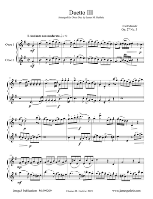 Stamitz: Duet Op. 27 No. 3 for Oboe Duo
