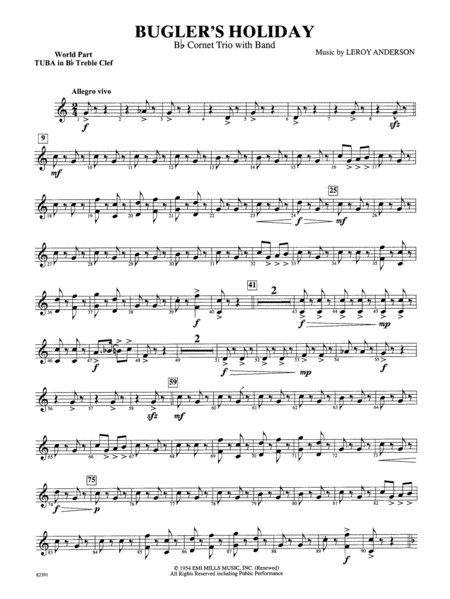 Bugler's Holiday (with Cornet Trio): WP B-flat Tuba T.C.