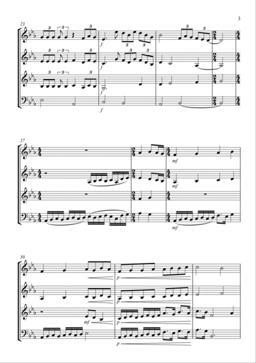 Con Te Partiro (time To Say Goodbye) Brass Quartet scores gallery preview page 3