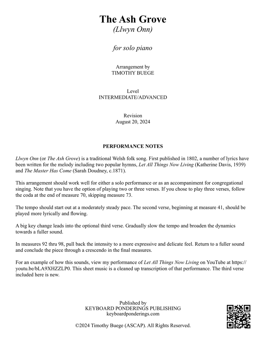 The Ash Grove Piano Solo scores gallery preview page 2