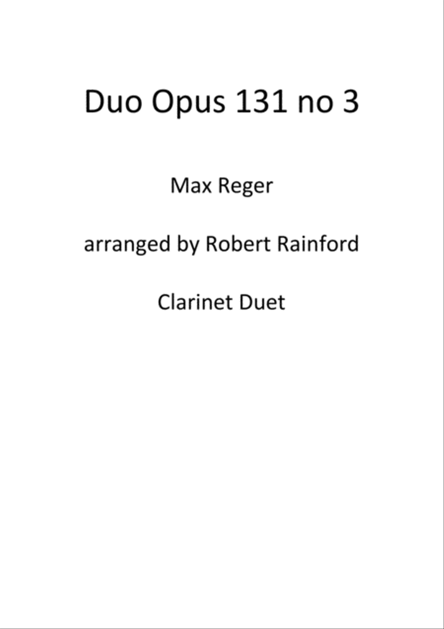 Duo Opus 131 no 3 Clarinet Duet scores gallery preview page 1