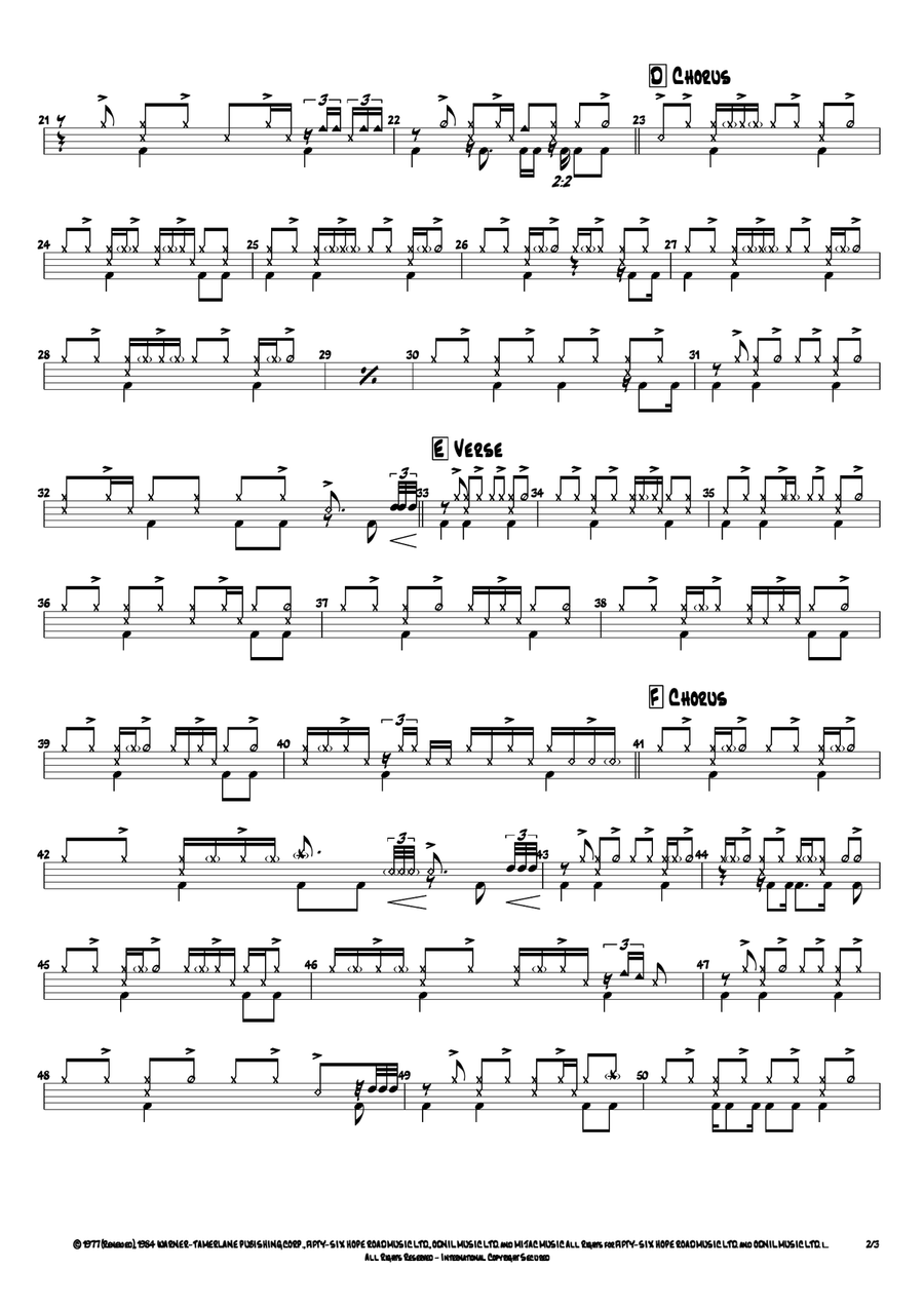 One Love (People Get Ready) Drum Set scores gallery preview page 2