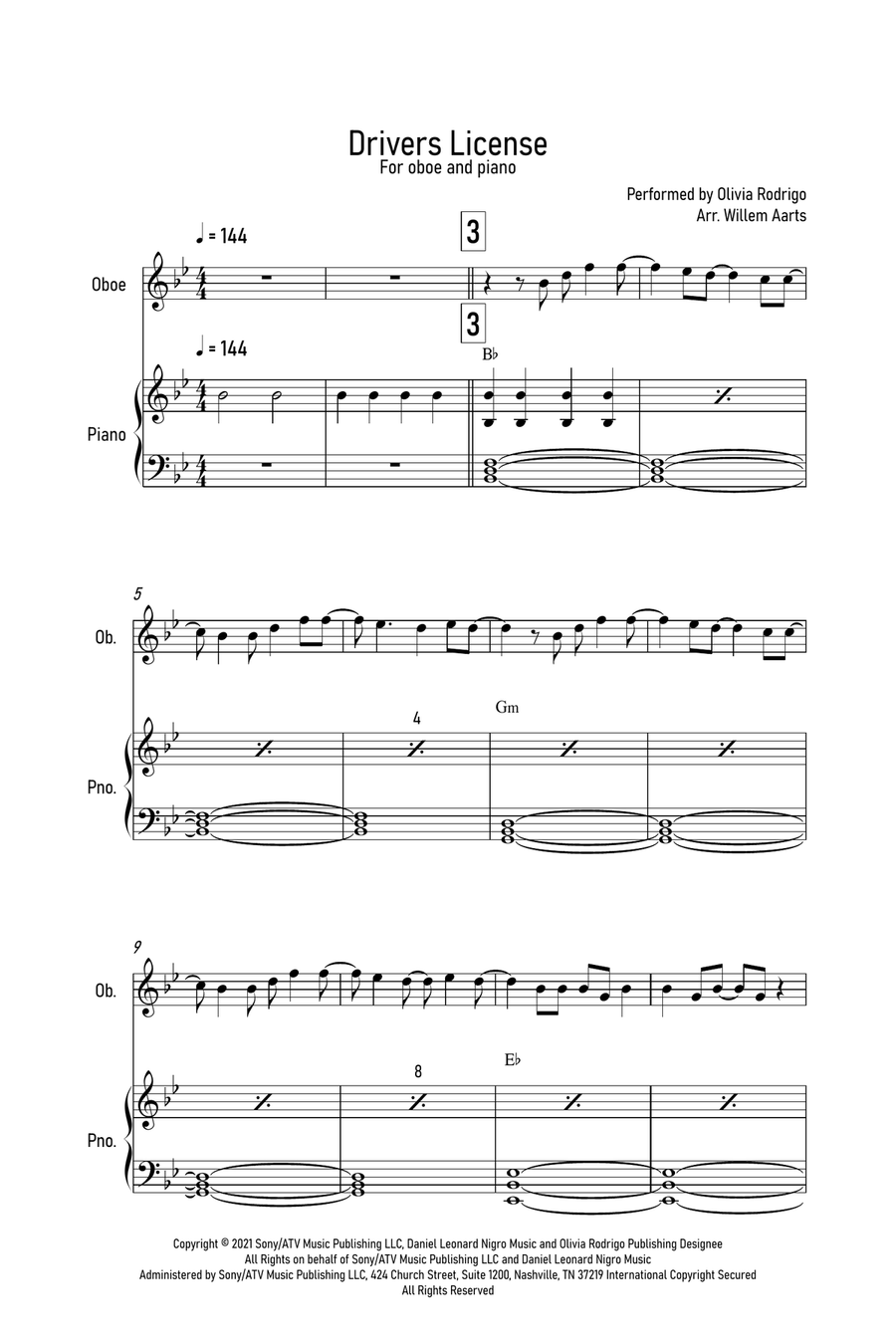 Drivers License Piano scores gallery preview page 1