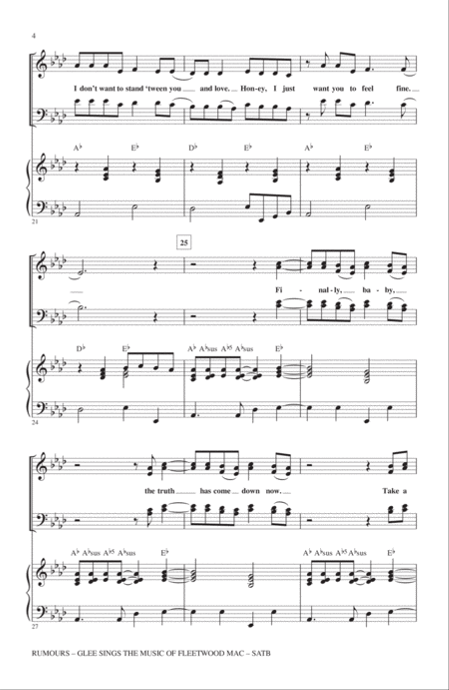 Rumours: Glee Sings The Music Of Fleetwood Mac 4-Part scores gallery preview page 3