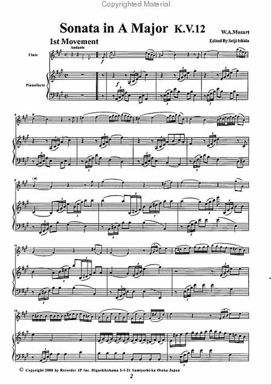 Early Flute Sonatas, Vol. 2 Flute Solo scores gallery preview page 3