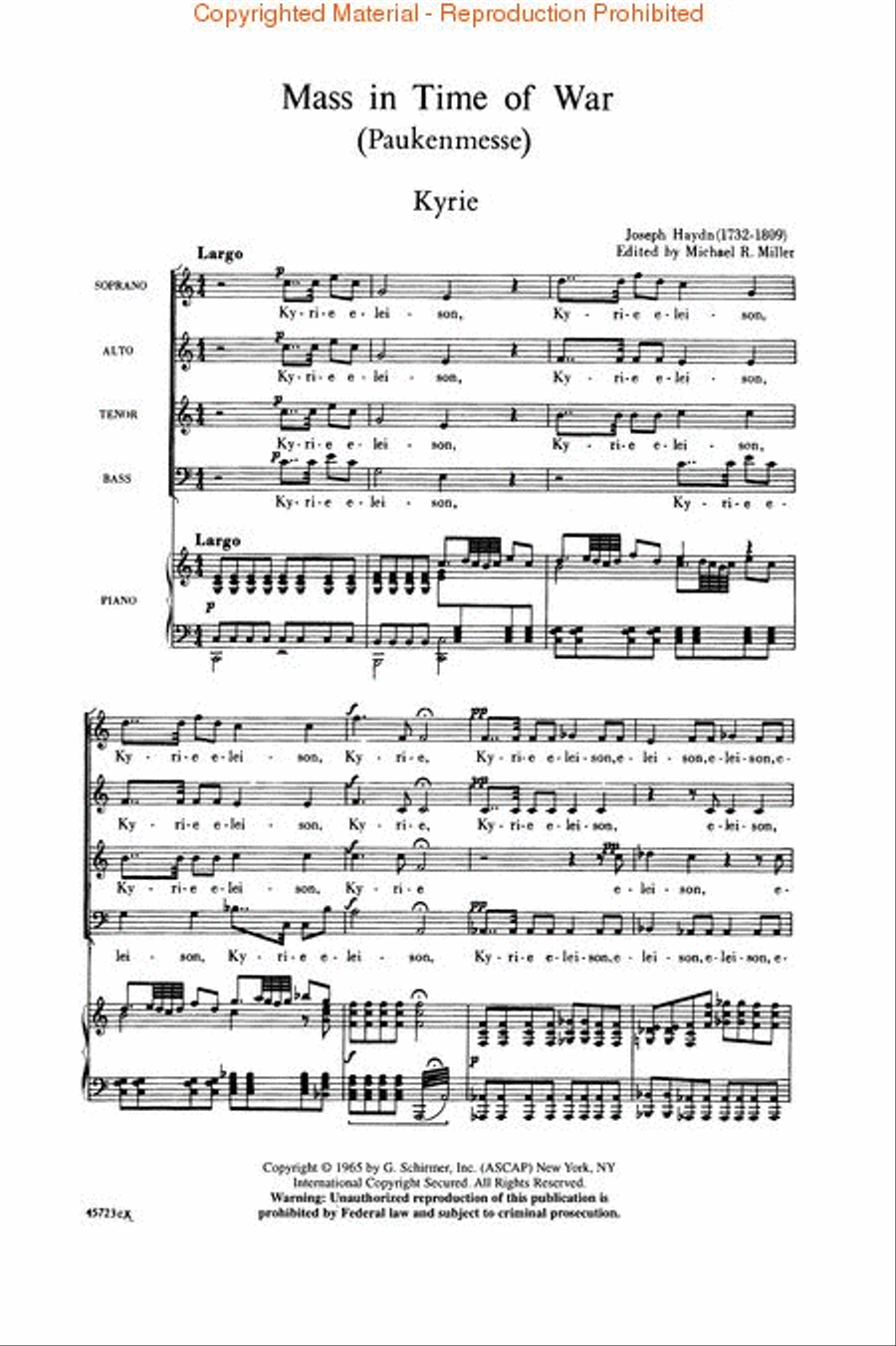 Mass in Time of War (Paukenmesse) 4-Part scores gallery preview page 2
