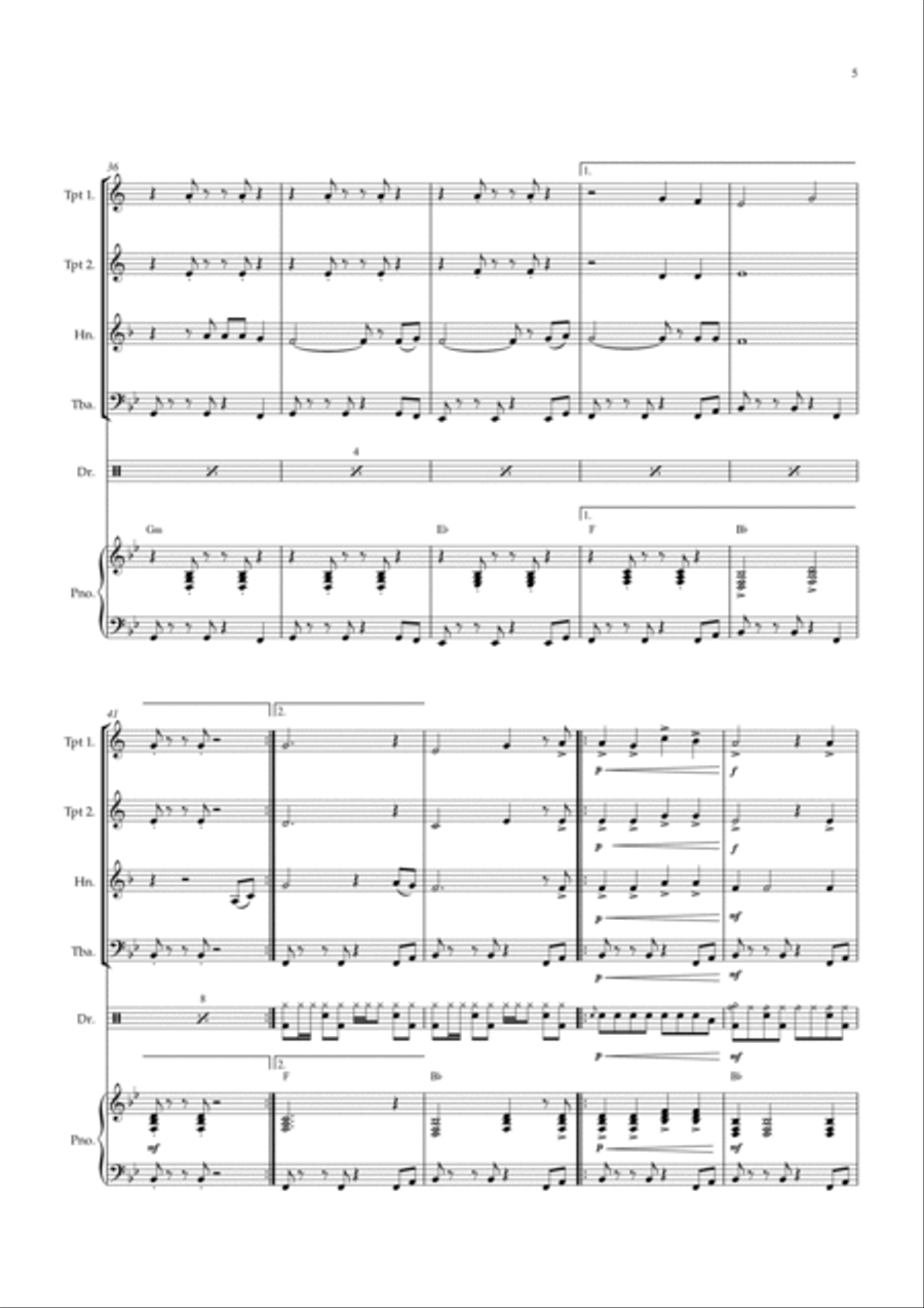 Stand By Me Brass Quartet scores gallery preview page 5