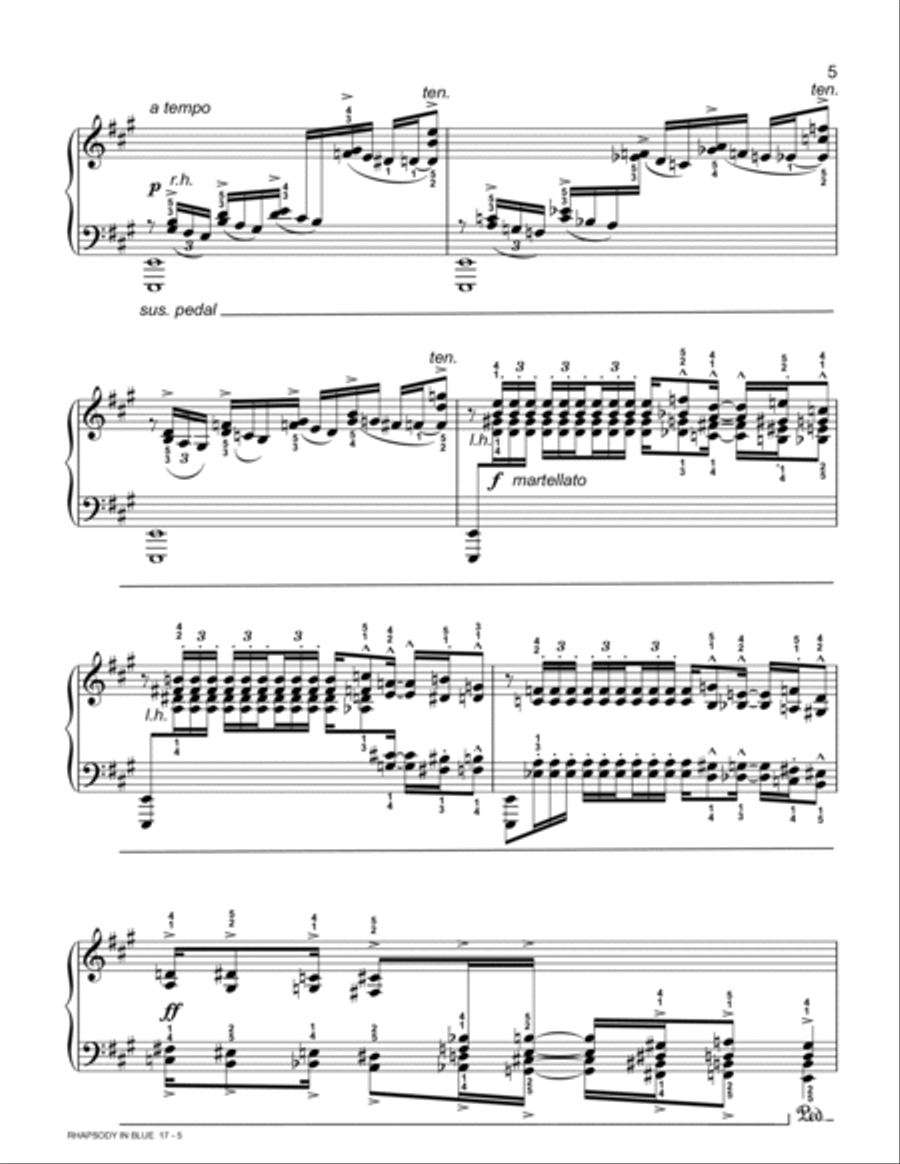 Rhapsody In Blue (Abridged & Advanced Piano Solo) Piano Method scores gallery preview page 5