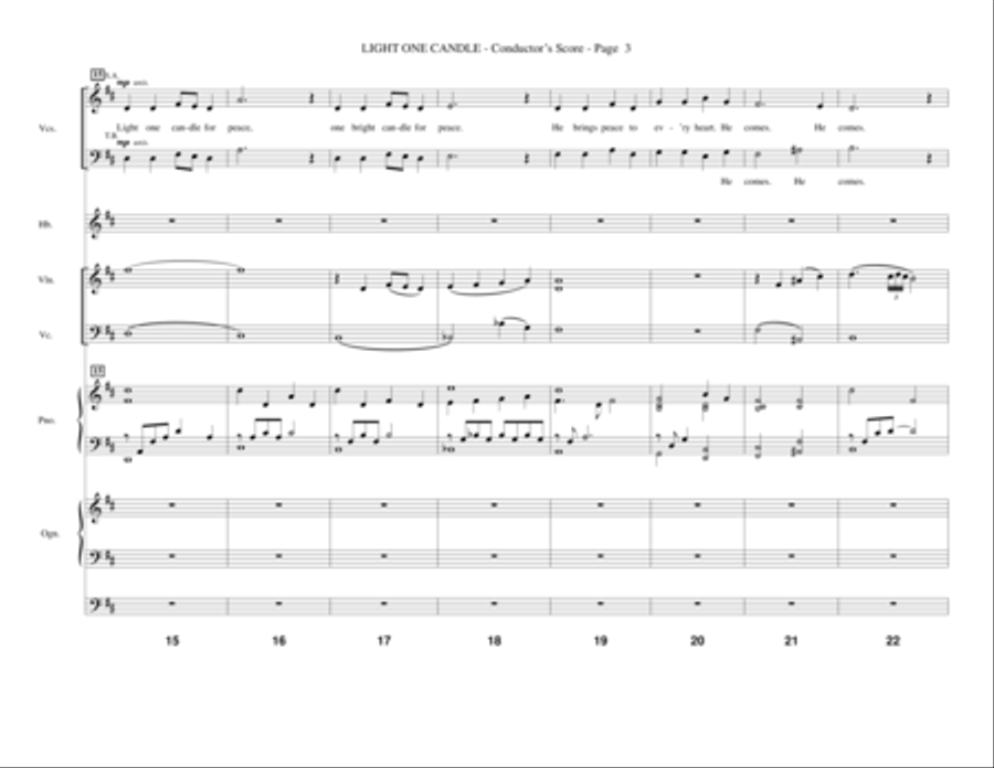 Light One Candle - Full Score Choir scores gallery preview page 3