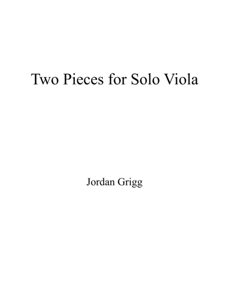 Two Pieces for Solo Viola image number null