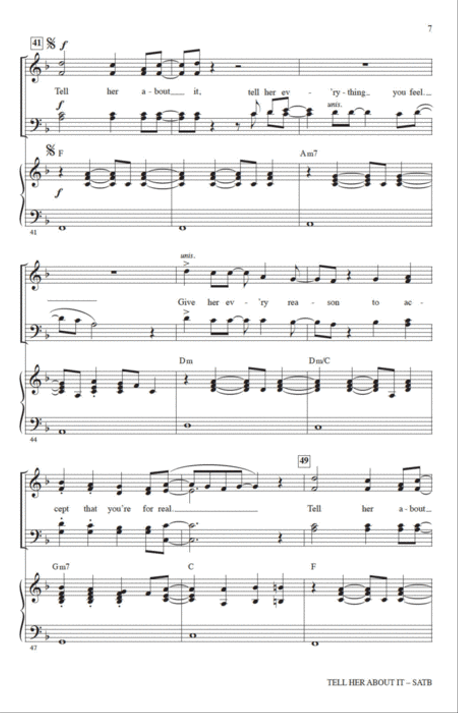 Tell Her About It (arr. Jack Zaino) 4-Part scores gallery preview page 5