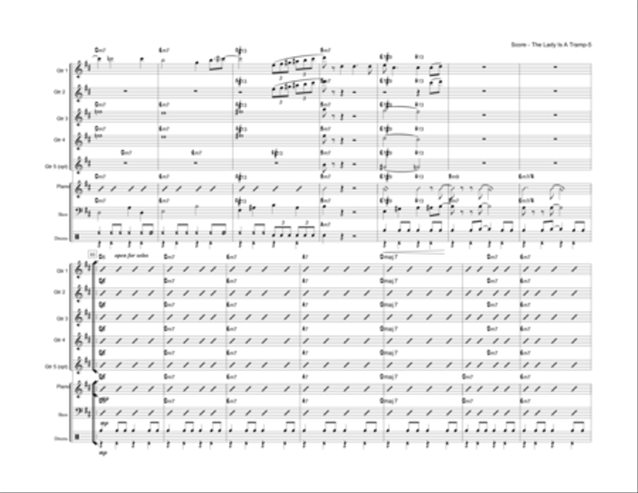 The Lady Is A Tramp The Lady Is A Tramp Jazz Ensemble scores gallery preview page 6